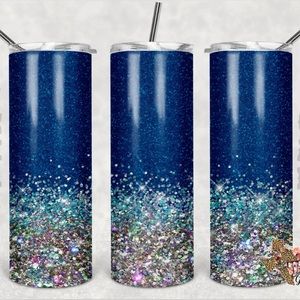 Blue Glitter Tumbler